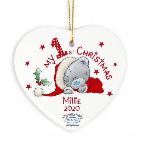 Personalised My 1st Christmas Me to You Ceramic Heart Decoration £9.99